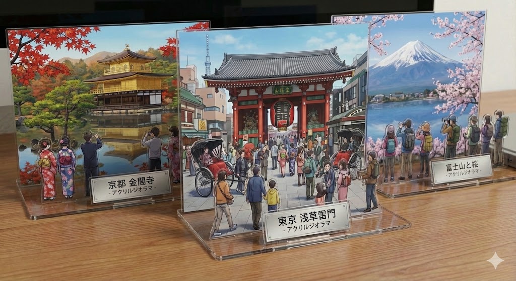 観光地のアクリルジオラマ制作例